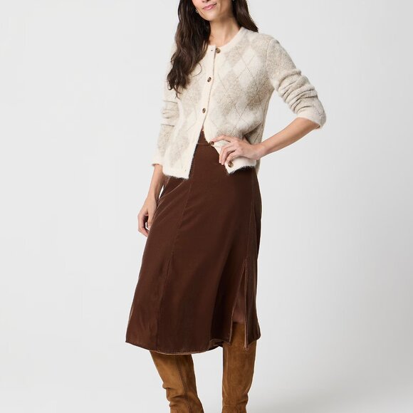 J. Crew Factory Dresses & Skirts - J. Crew Cubeb Berry Velvet Pull-On Midi Skirt/NWT/M